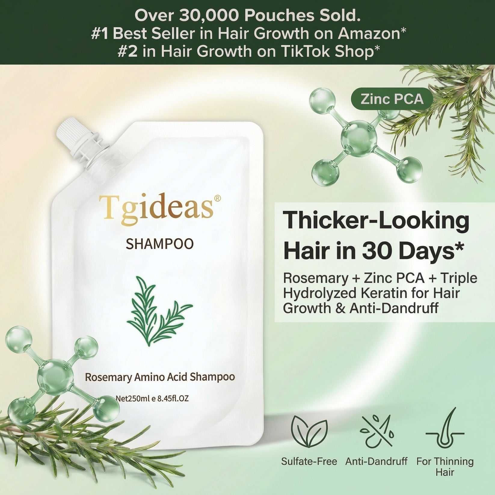 Tgideas Rosemary & Zinc PCA Strengthening Shampoo