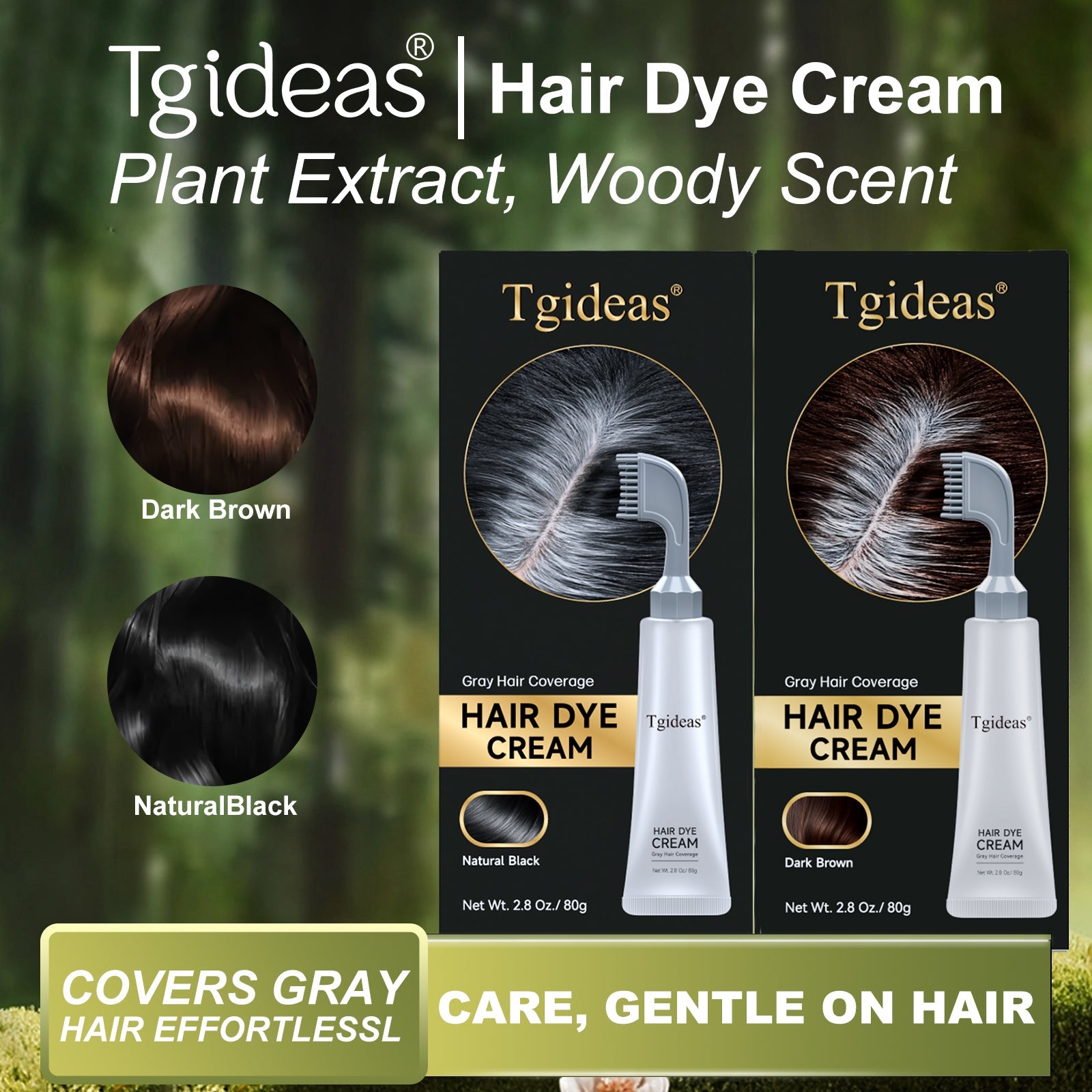 Tgideas Instant Gray Coverage Hair Dye Comb