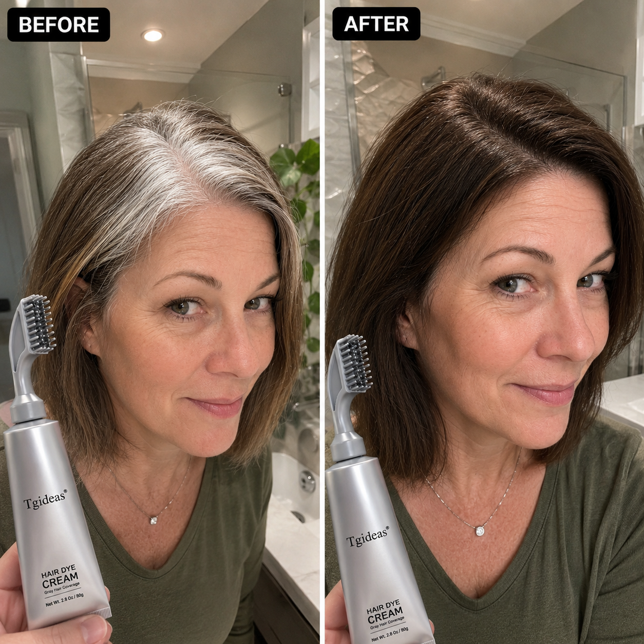 Tgideas Instant Gray Coverage Hair Dye Comb