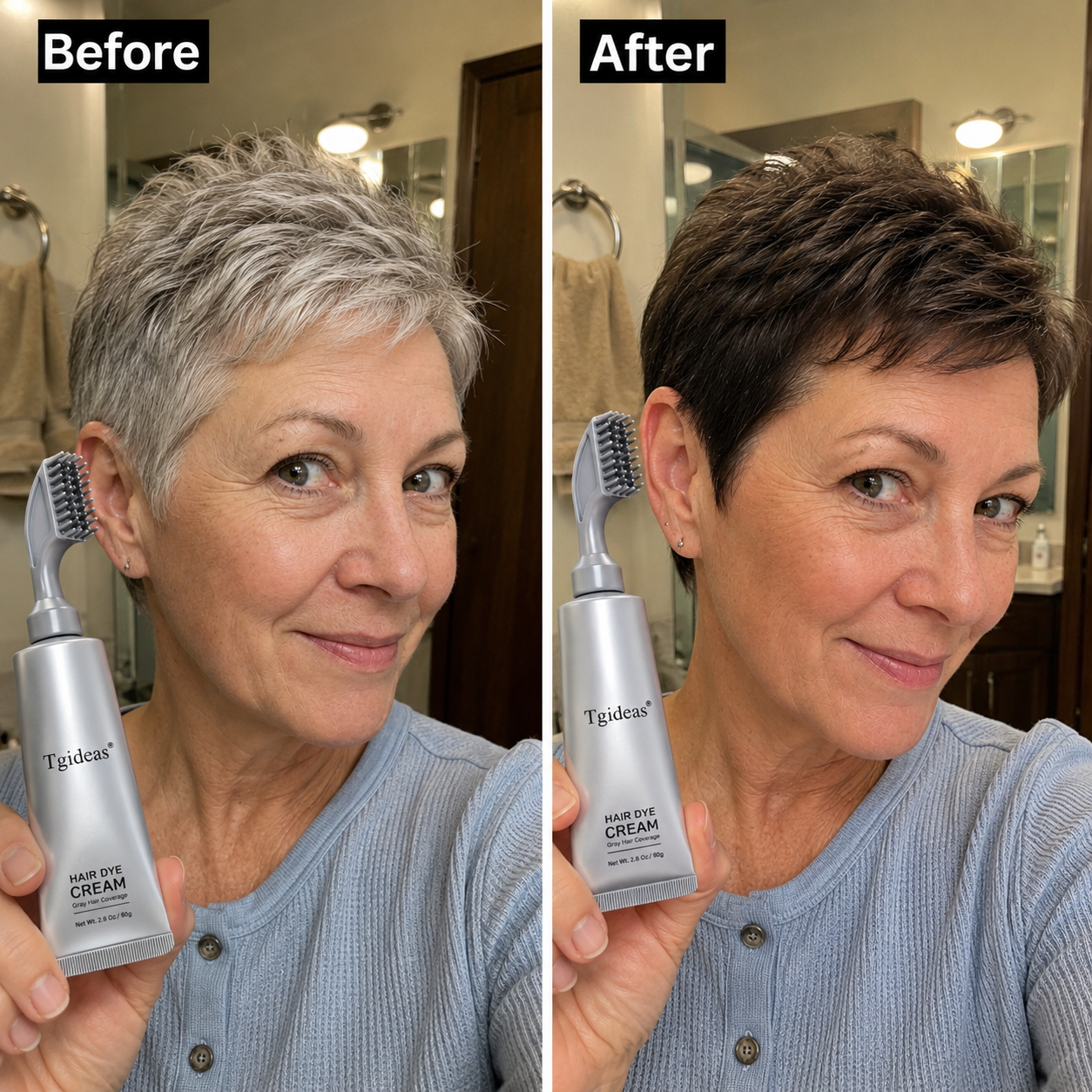 Tgideas Instant Gray Coverage Hair Dye Comb